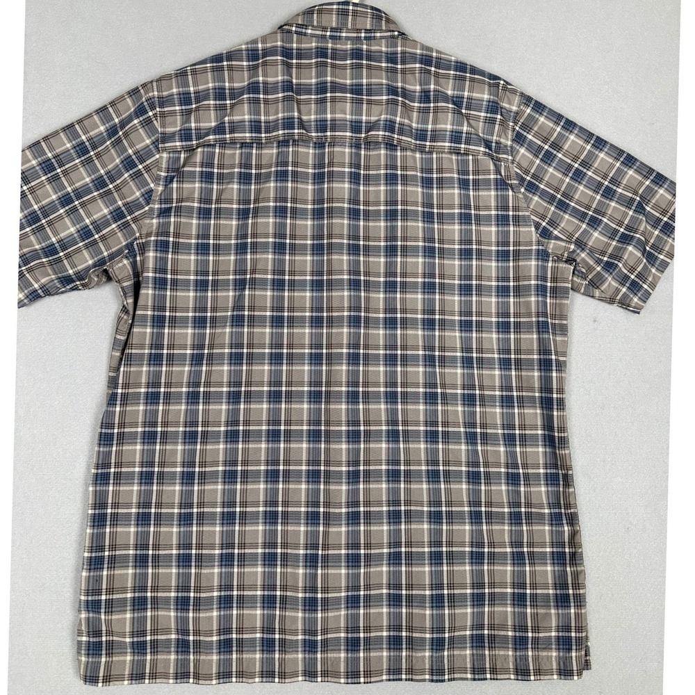 Croft Barrow Shirt Men Medium Blue Grey Plaid Button Down Plaid Vented Quick-Dry